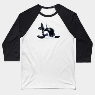 Cute Orca Drawing Baseball T-Shirt